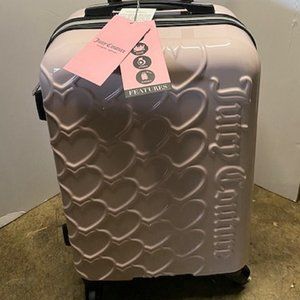 Juicy Couture 20" Pink Heart HARDSIDE Spinner Luggage Suitcase NWT, Carry-On